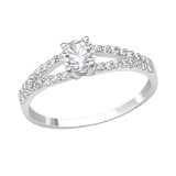 Round - 925 Sterling Silver Rings with CZ SD26304