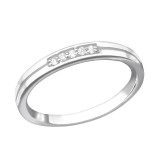 Round - 925 Sterling Silver Rings with CZ SD26327
