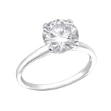Round - 925 Sterling Silver Rings with CZ SD27270