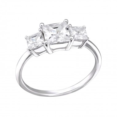 Squares - 925 Sterling Silver Rings with CZ SD27275