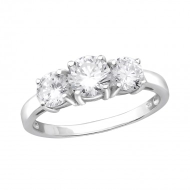 Rounds - 925 Sterling Silver Rings with CZ SD27276