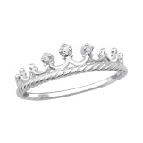 Crown - 925 Sterling Silver Rings with CZ SD29231
