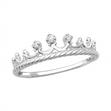 Crown - 925 Sterling Silver Rings with CZ SD29231