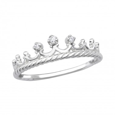 Crown - 925 Sterling Silver Rings with CZ SD29231