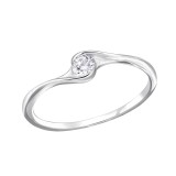 Twisted - 925 Sterling Silver Rings with CZ SD29235