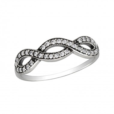 Intertwining - 925 Sterling Silver Rings with CZ SD30150
