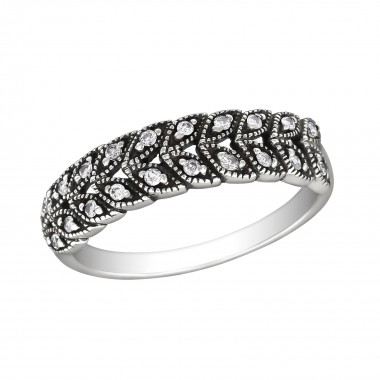 Patterned - 925 Sterling Silver Rings with CZ SD30152