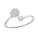 Open Micro Pave - 925 Sterling Silver Rings with CZ SD30523