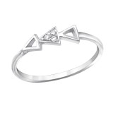 Geometric - 925 Sterling Silver Rings with CZ SD30541