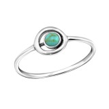 Circle Ring With Turquoise - 925 Sterling Silver Rings with CZ SD30629