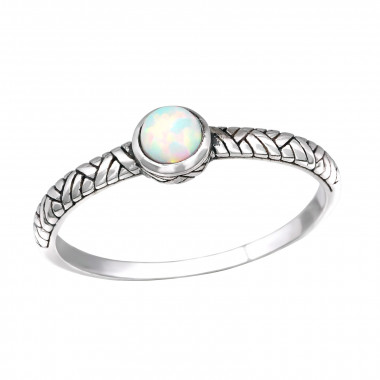 Oxidized - 925 Sterling Silver Rings with CZ SD30672