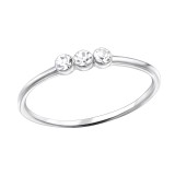 3 Stone - 925 Sterling Silver Rings with CZ SD30980