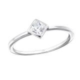 Square - 925 Sterling Silver Rings with CZ SD31089
