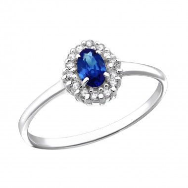Oval Halo - 925 Sterling Silver Rings with CZ SD31157