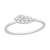 Leaf - 925 Sterling Silver Rings with CZ SD33916