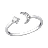 Moon - 925 Sterling Silver Rings with CZ SD35378