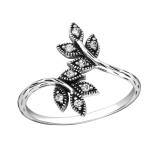 Leaf - 925 Sterling Silver Rings with CZ SD36133