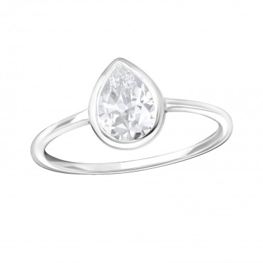 Teardrop - 925 Sterling Silver Rings with CZ SD36163