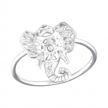 Elephant - 925 Sterling Silver Rings with CZ SD36413