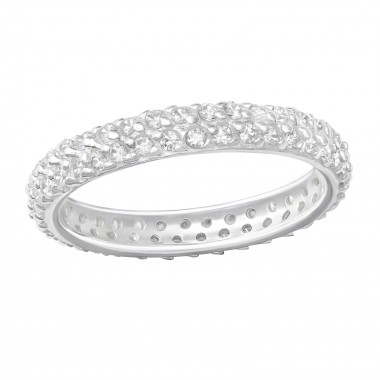 Pave Diamond - 925 Sterling Silver Rings with CZ SD36512