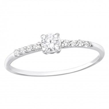 Solitaire - 925 Sterling Silver Rings with CZ SD36515