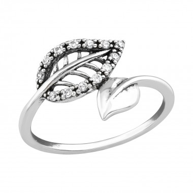 Leaf - 925 Sterling Silver Rings with CZ SD36763