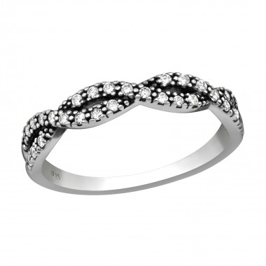 Intertwining - 925 Sterling Silver Rings with CZ SD36866