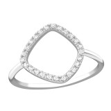 Geometric - 925 Sterling Silver Rings with CZ SD36871