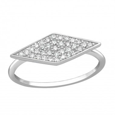 Rhombus - 925 Sterling Silver Rings with CZ SD36882