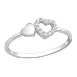 Heart - 925 Sterling Silver Rings with CZ SD36883