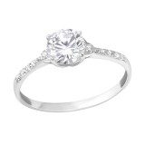 Solitaire - 925 Sterling Silver Rings with CZ SD37233