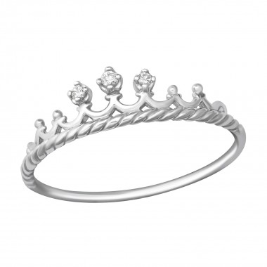 Crown - 925 Sterling Silver Rings with CZ SD37396
