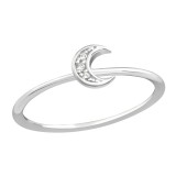 Moon - 925 Sterling Silver Rings with CZ SD38368