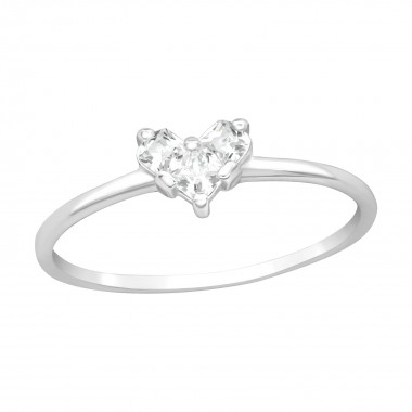 Heart - 925 Sterling Silver Rings with CZ SD38445