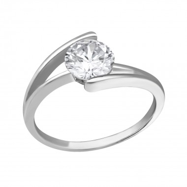 Solitaire - 925 Sterling Silver Rings with CZ SD38519