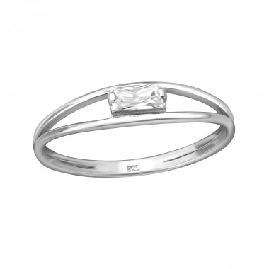 Baguette - 925 Sterling Silver Rings with CZ SD38522