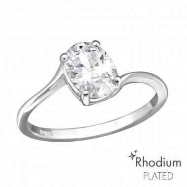 Solitaire - 925 Sterling Silver Rings with CZ SD38744
