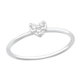 Heart - 925 Sterling Silver Rings with CZ SD38859
