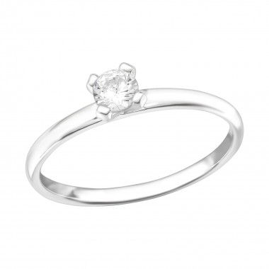 Solitaire - 925 Sterling Silver Rings with CZ SD39154