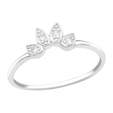 Leaves - 925 Sterling Silver Rings with CZ SD39222