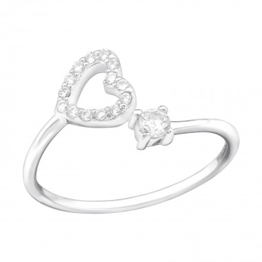 Heart - 925 Sterling Silver Rings with CZ SD39371