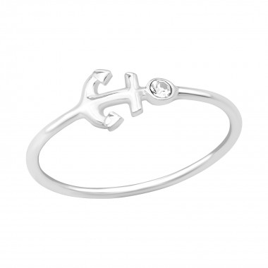 Anchor - 925 Sterling Silver Rings with CZ SD39374