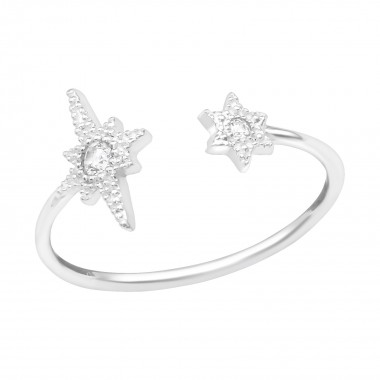 Open Star - 925 Sterling Silver Rings with CZ SD39434