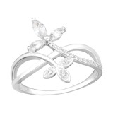 Olive Branch - 925 Sterling Silver Rings with CZ SD40159
