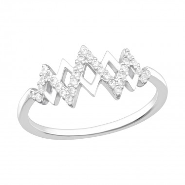 Heartbeat - 925 Sterling Silver Rings with CZ SD40165