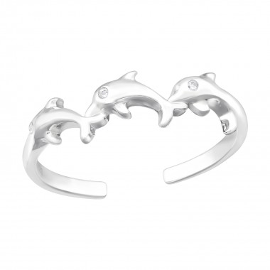 Dolphin - 925 Sterling Silver Rings with CZ SD40166