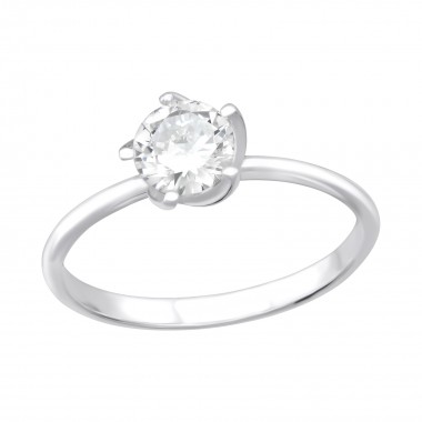 Solitaire - 925 Sterling Silver Rings with CZ SD40169