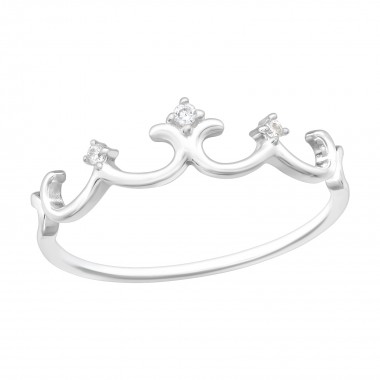 Crown - 925 Sterling Silver Rings with CZ SD40181
