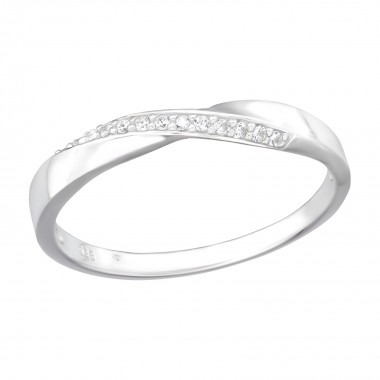 Intertwining - 925 Sterling Silver Rings with CZ SD40182
