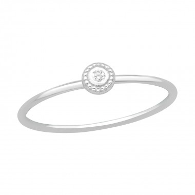 Round - 925 Sterling Silver Rings with CZ SD40246